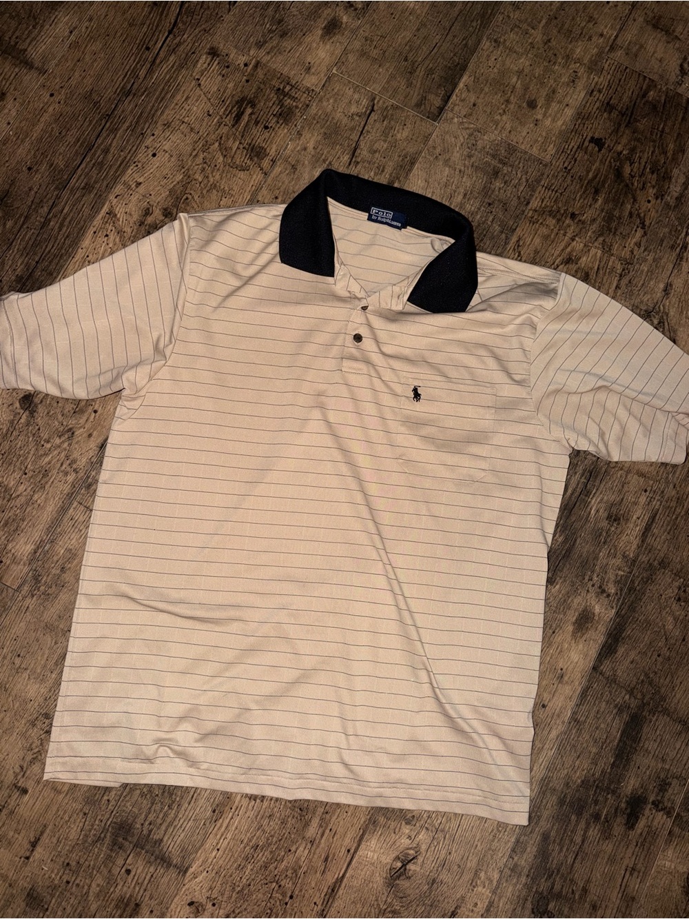 Polo Ralph Lauren Men’s L Silk Striped Polo Short Sleeve Classic Fit Pocket